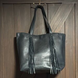 Lucky Brand Black Leather Bohemian Tote